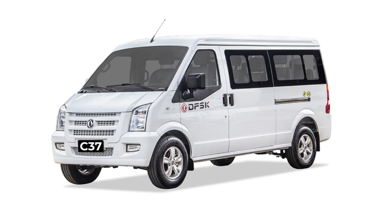 Van de 10 pasajeros DFSK C37 X9 Blanca con fondo blanco